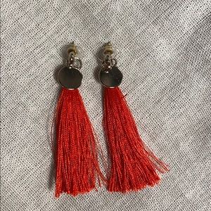 Red Fringe Earrings